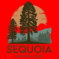 Retro Sequoia National Park Novelty Vacation Tree Minimalist Santa Hat thumb 1