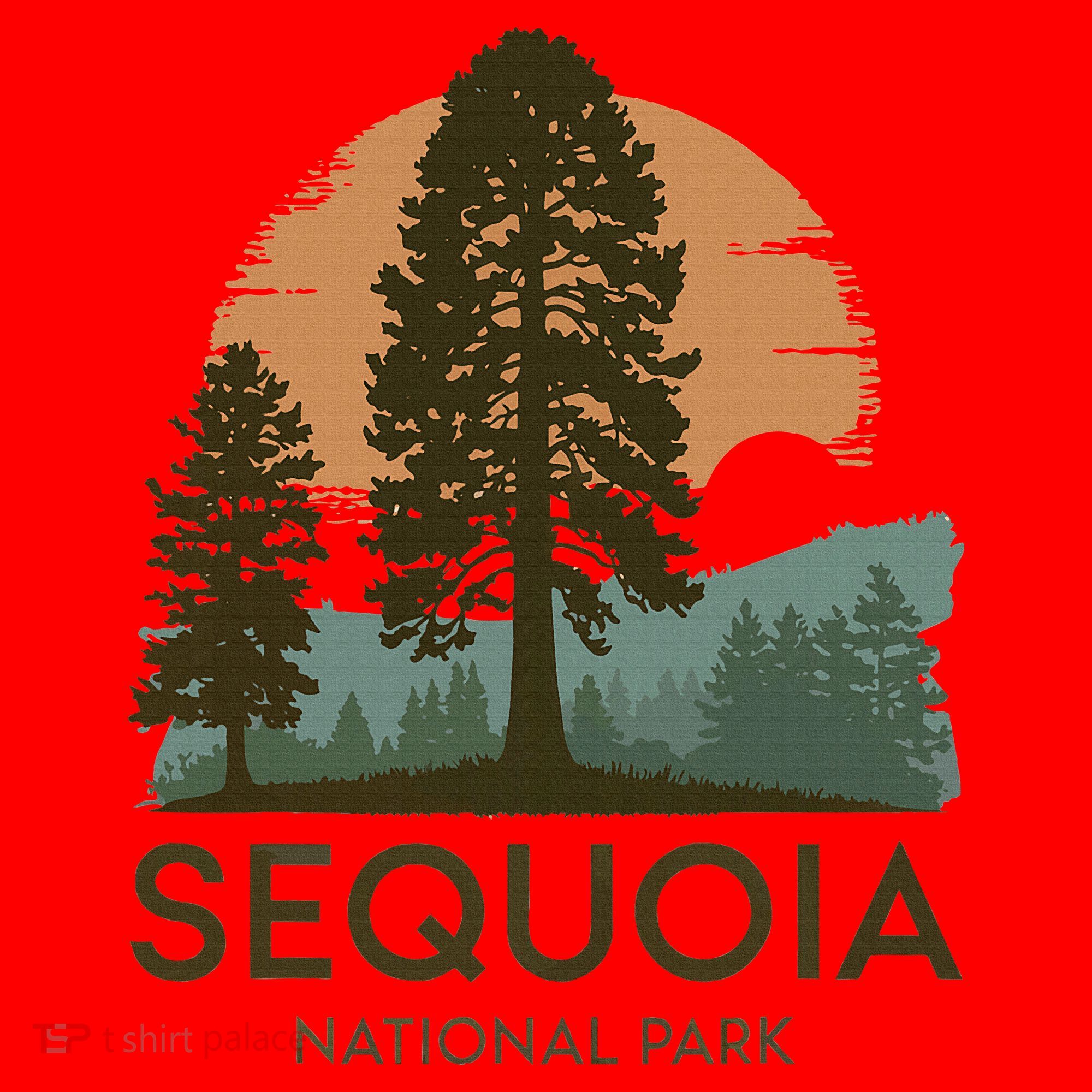 Retro Sequoia National Park Novelty Vacation Tree Minimalist Santa Hat