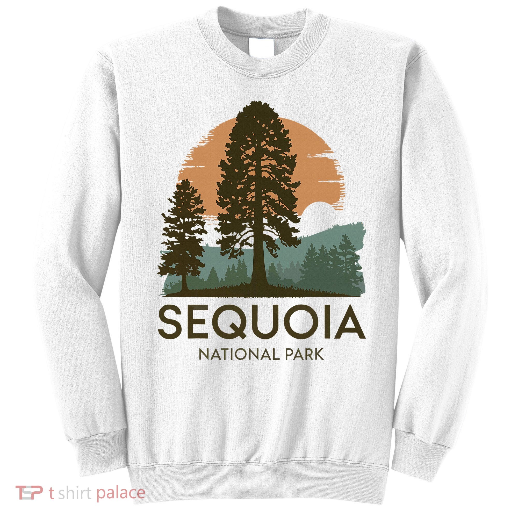 Retro Sequoia National Park Novelty Vacation Tree Minimalist Sweatshirt