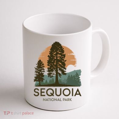 Retro Sequoia National Park Novelty Vacation Tree Minimalist Coffee Mug back