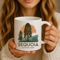 Retro Sequoia National Park Novelty Vacation Tree Minimalist Coffee Mug thumb 3