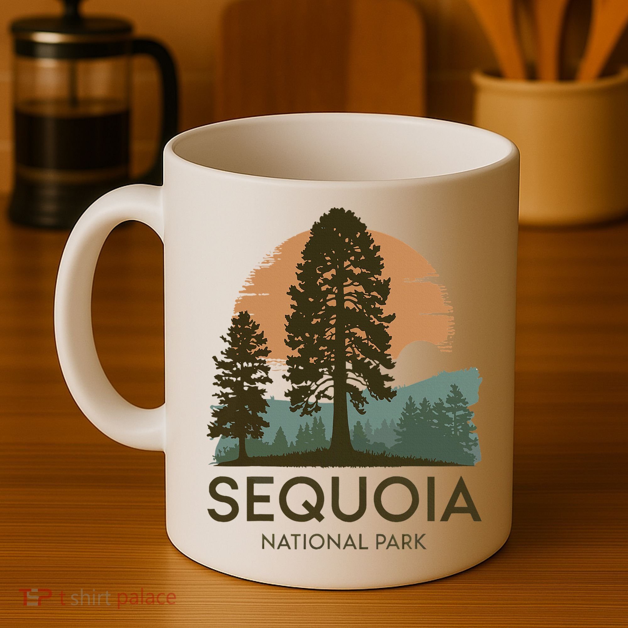 Retro Sequoia National Park Novelty Vacation Tree Minimalist Coffee Mug