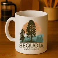 Retro Sequoia National Park Novelty Vacation Tree Minimalist Coffee Mug thumb 4