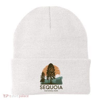 Retro Sequoia National Park Novelty Vacation Tree Minimalist Beanie