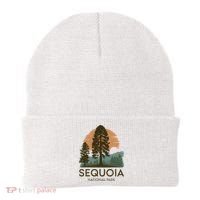 Retro Sequoia National Park Novelty Vacation Tree Minimalist Beanie thumb 0