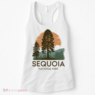 Retro Sequoia National Park Novelty Vacation Tree Minimalist Women's Tank Top