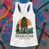 Retro Sequoia National Park Novelty Vacation Tree Minimalist Women's Tank Top thumb 3