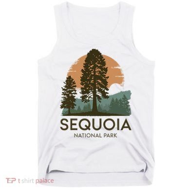 Retro Sequoia National Park Novelty Vacation Tree Minimalist Tank Top