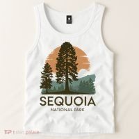 Retro Sequoia National Park Novelty Vacation Tree Minimalist Tank Top thumb 2