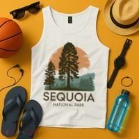 Retro Sequoia National Park Novelty Vacation Tree Minimalist Tank Top thumb 4