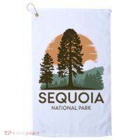 Retro Sequoia National Park Novelty Vacation Tree Minimalist Golf Towel thumb 0