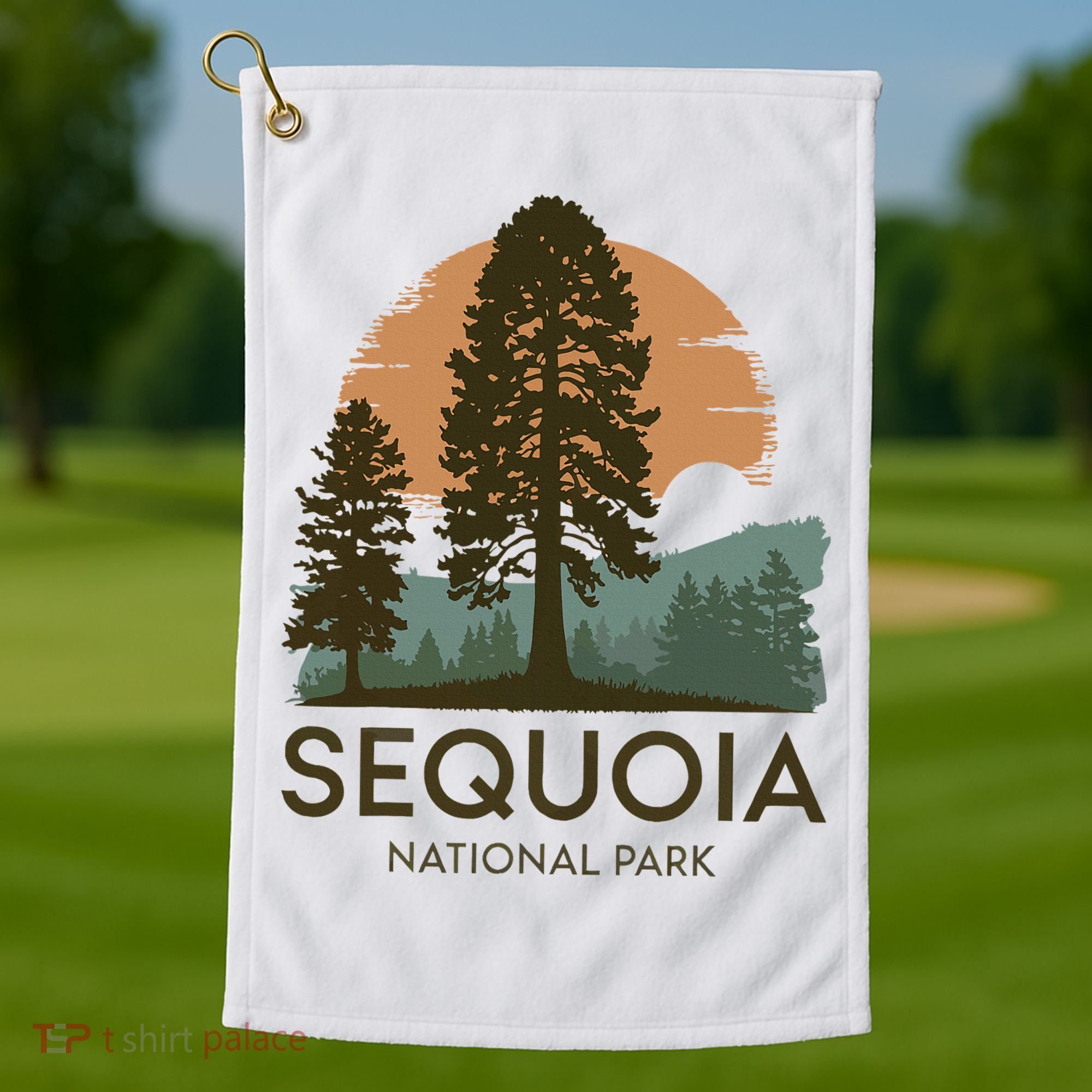 Retro Sequoia National Park Novelty Vacation Tree Minimalist Golf Towel