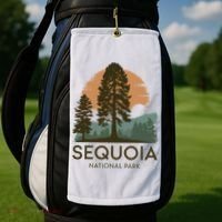 Retro Sequoia National Park Novelty Vacation Tree Minimalist Golf Towel thumb 2