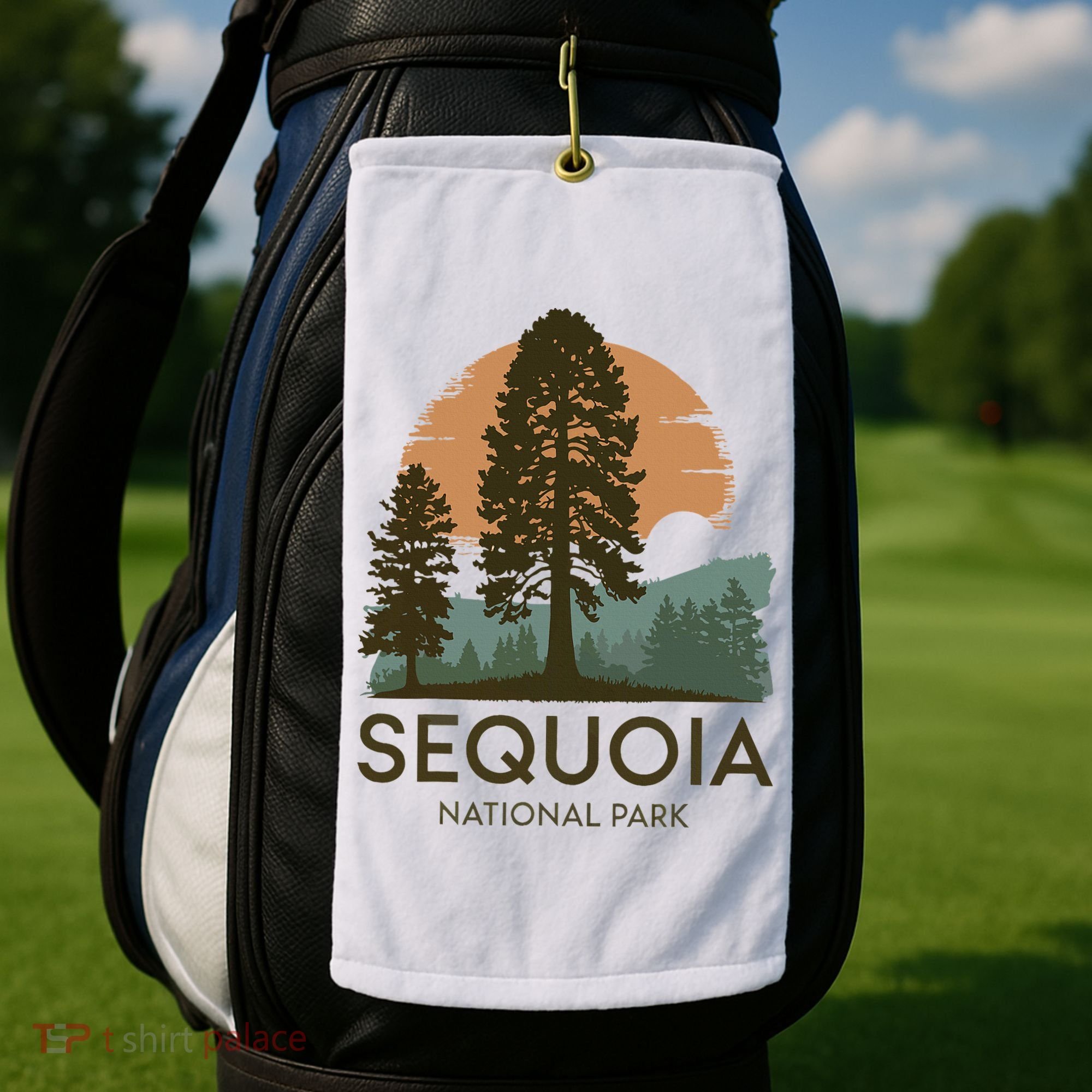 Retro Sequoia National Park Novelty Vacation Tree Minimalist Golf Towel