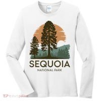 Retro Sequoia National Park Novelty Vacation Tree Minimalist Women's Long Sleeve Shirt thumb 0