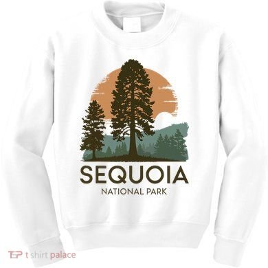 Retro Sequoia National Park Novelty Vacation Tree Minimalist Kids Sweatshirt