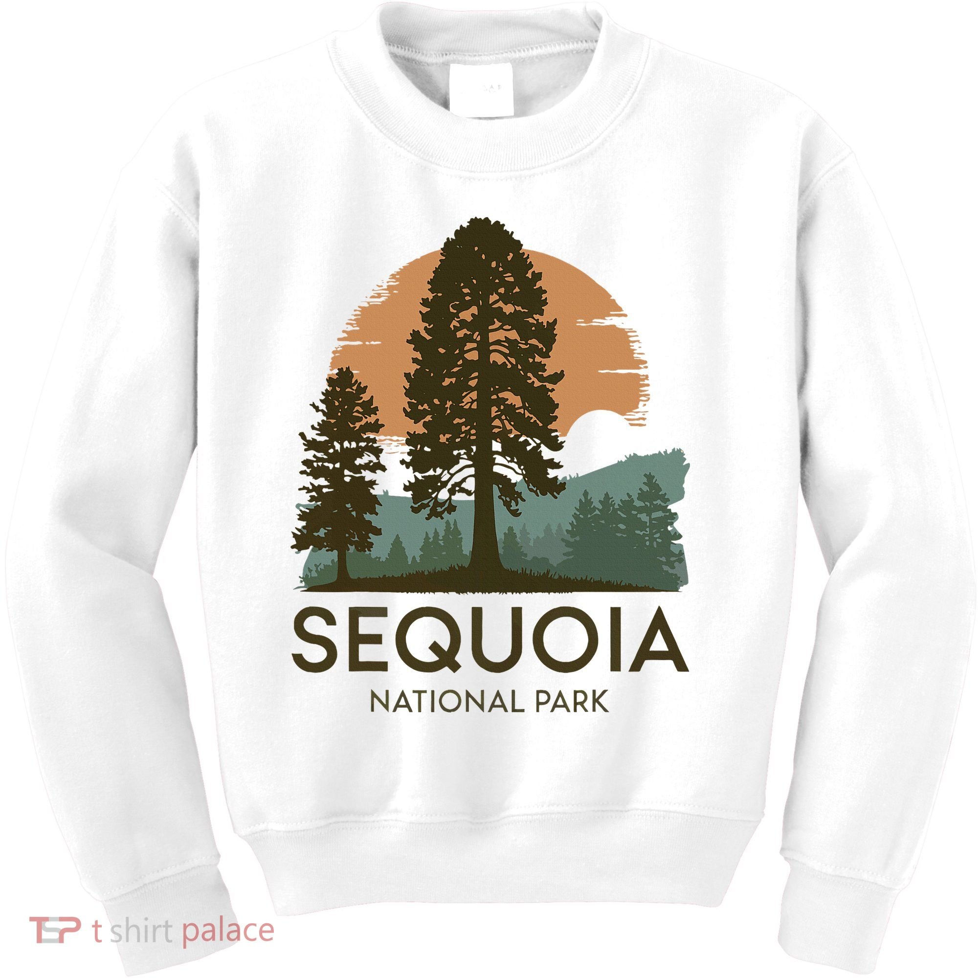 Retro Sequoia National Park Novelty Vacation Tree Minimalist Kids Sweatshirt