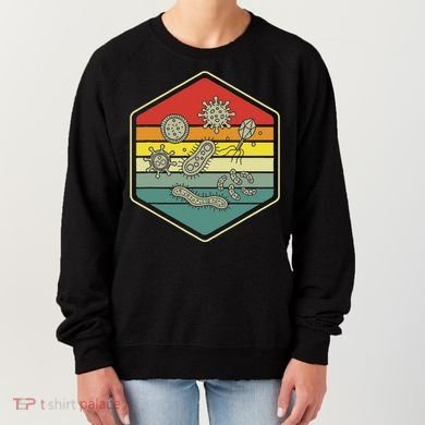 Retro Science Nerd Gift Microbiology Bacteria Biology Women's Sweatshirt
