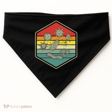 Retro Science Nerd Gift Microbiology Bacteria Biology USA-Made Doggie Bandana