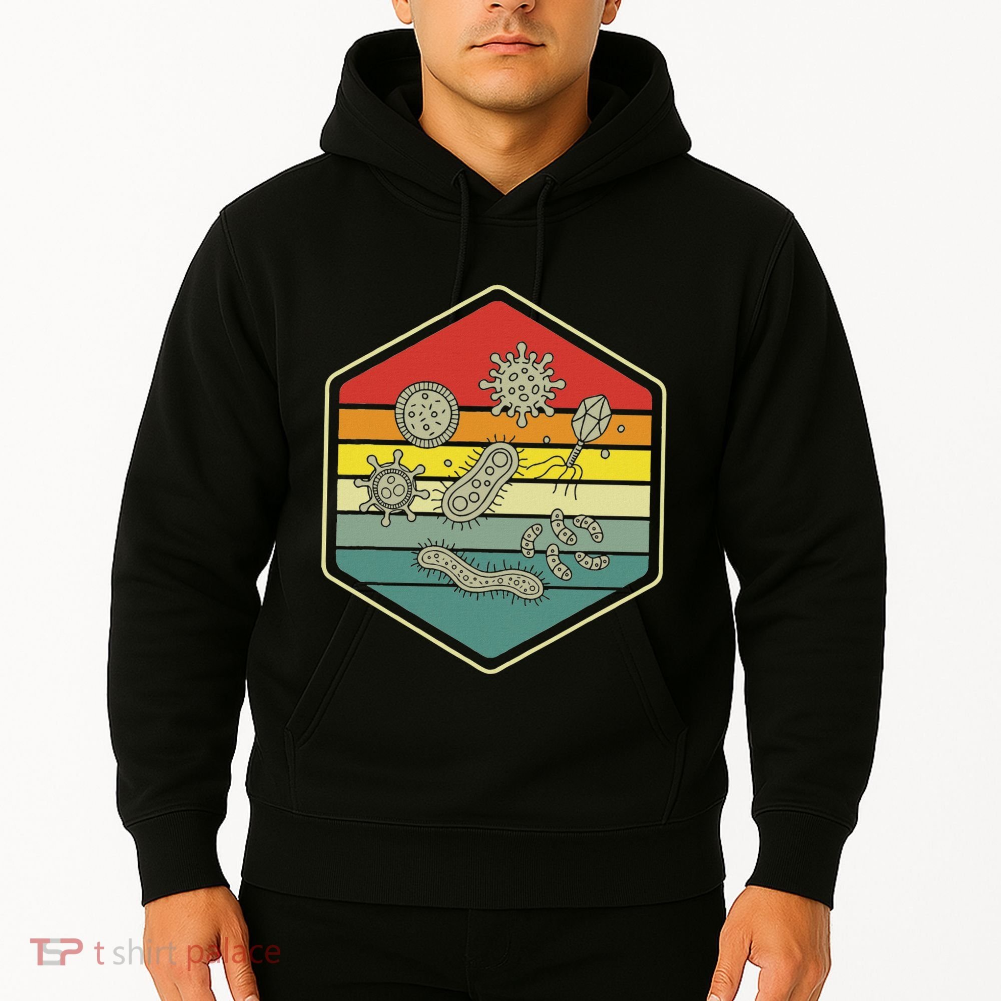 Retro Science Nerd Gift Microbiology Bacteria Biology Hoodie