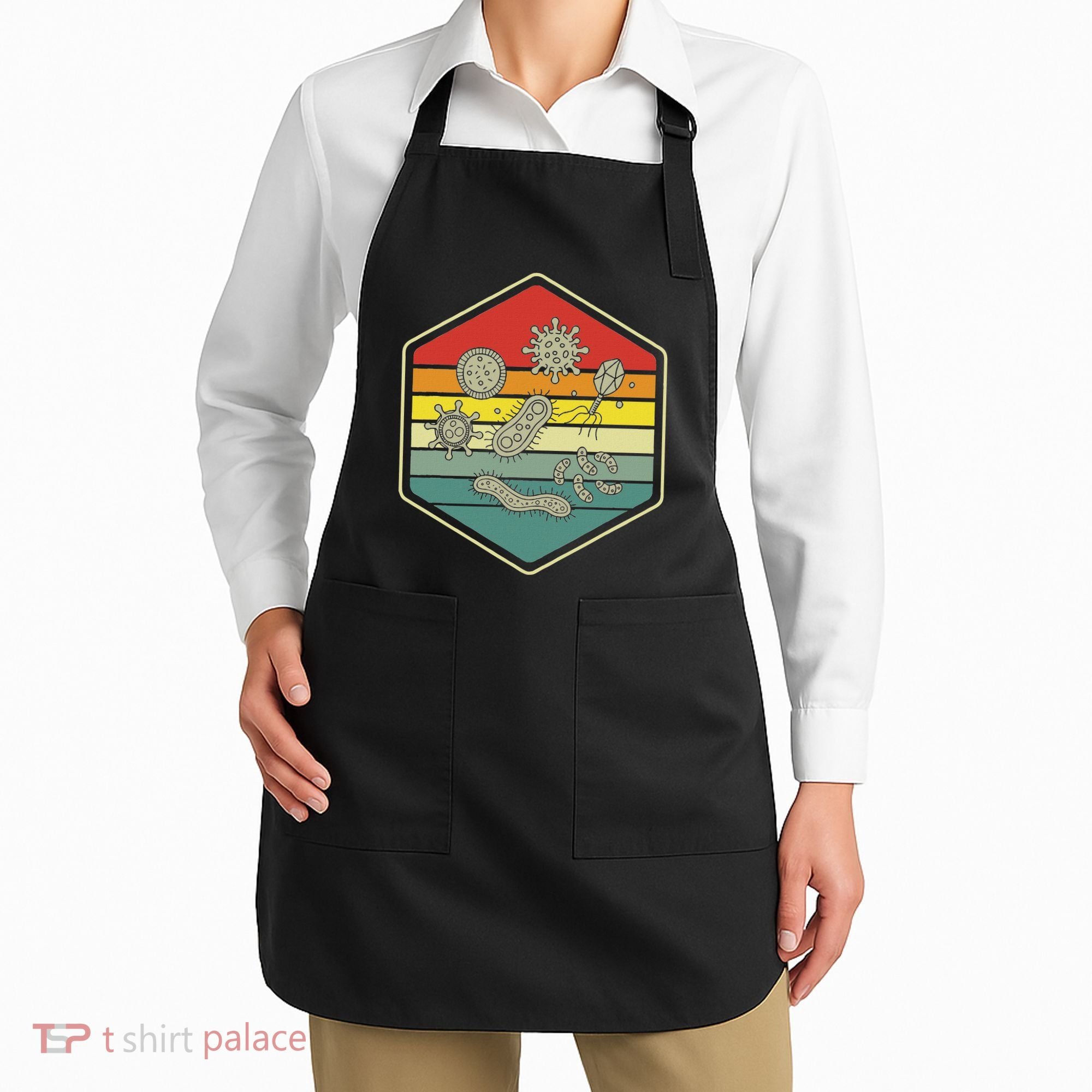 Retro Science Nerd Gift Microbiology Bacteria Biology Apron