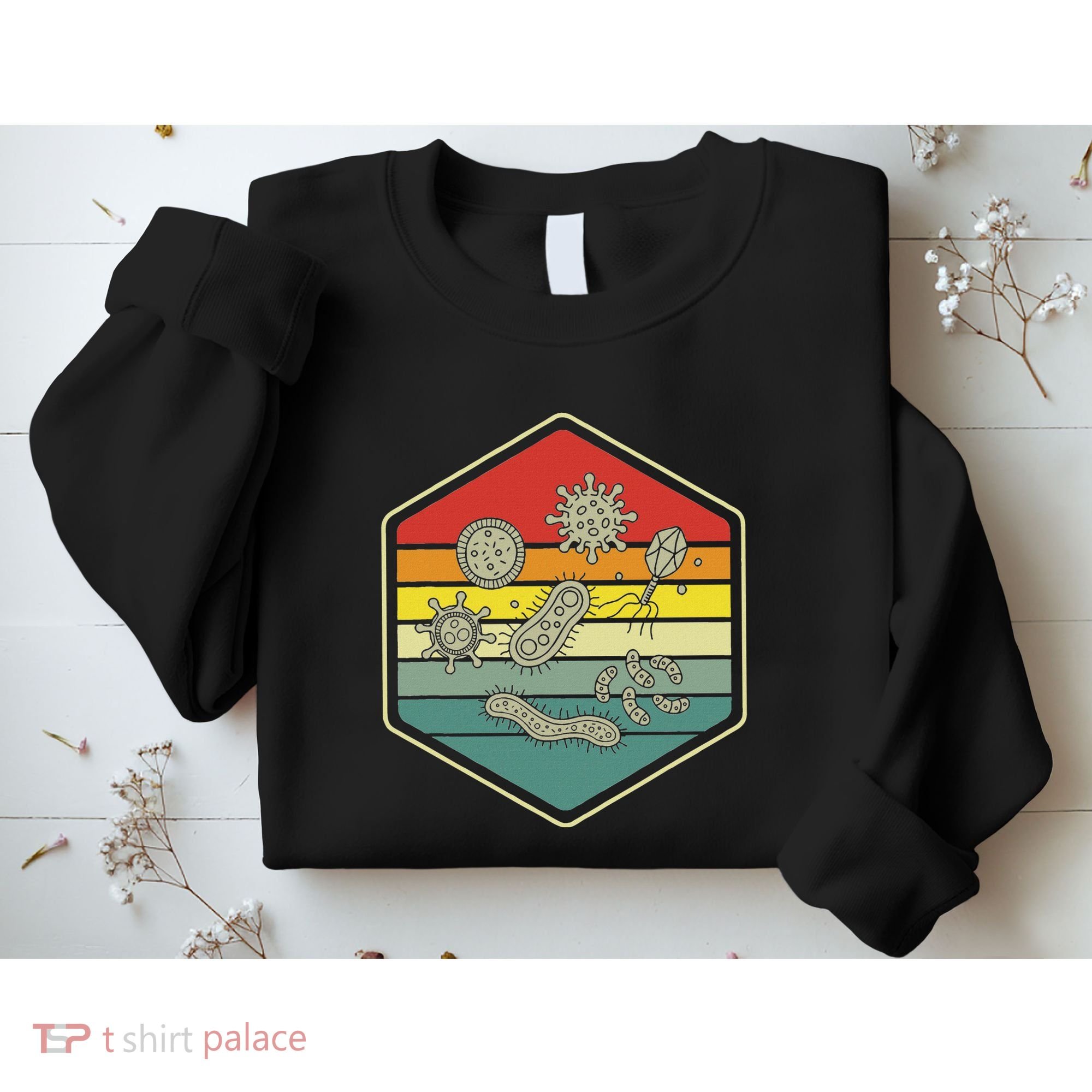Retro Science Nerd Gift Microbiology Bacteria Biology Sweatshirt