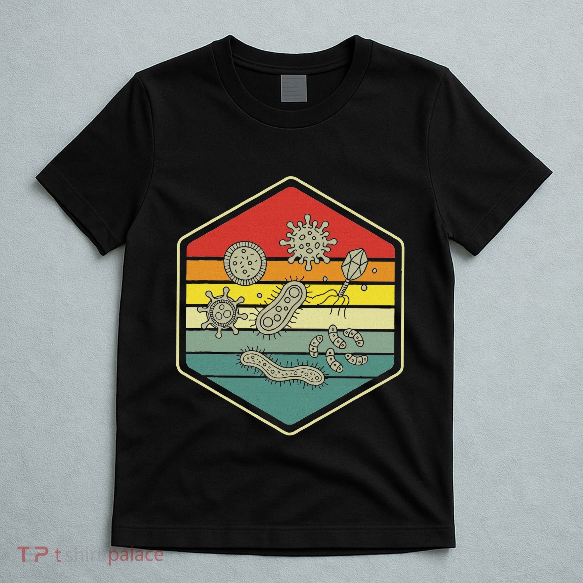 Retro Science Nerd Gift Microbiology Bacteria Biology T-Shirt