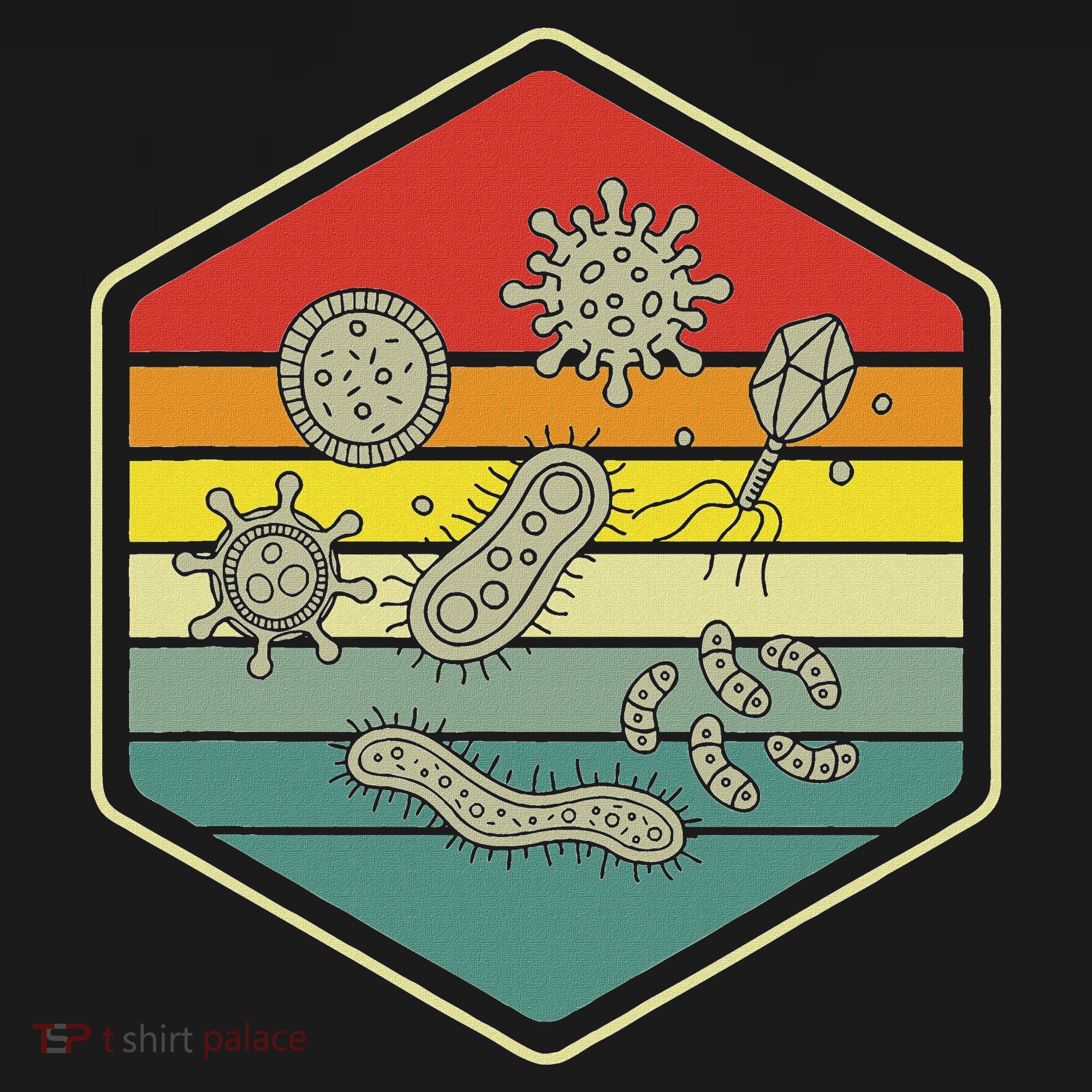 Retro Science Nerd Gift Microbiology Bacteria Biology Polo