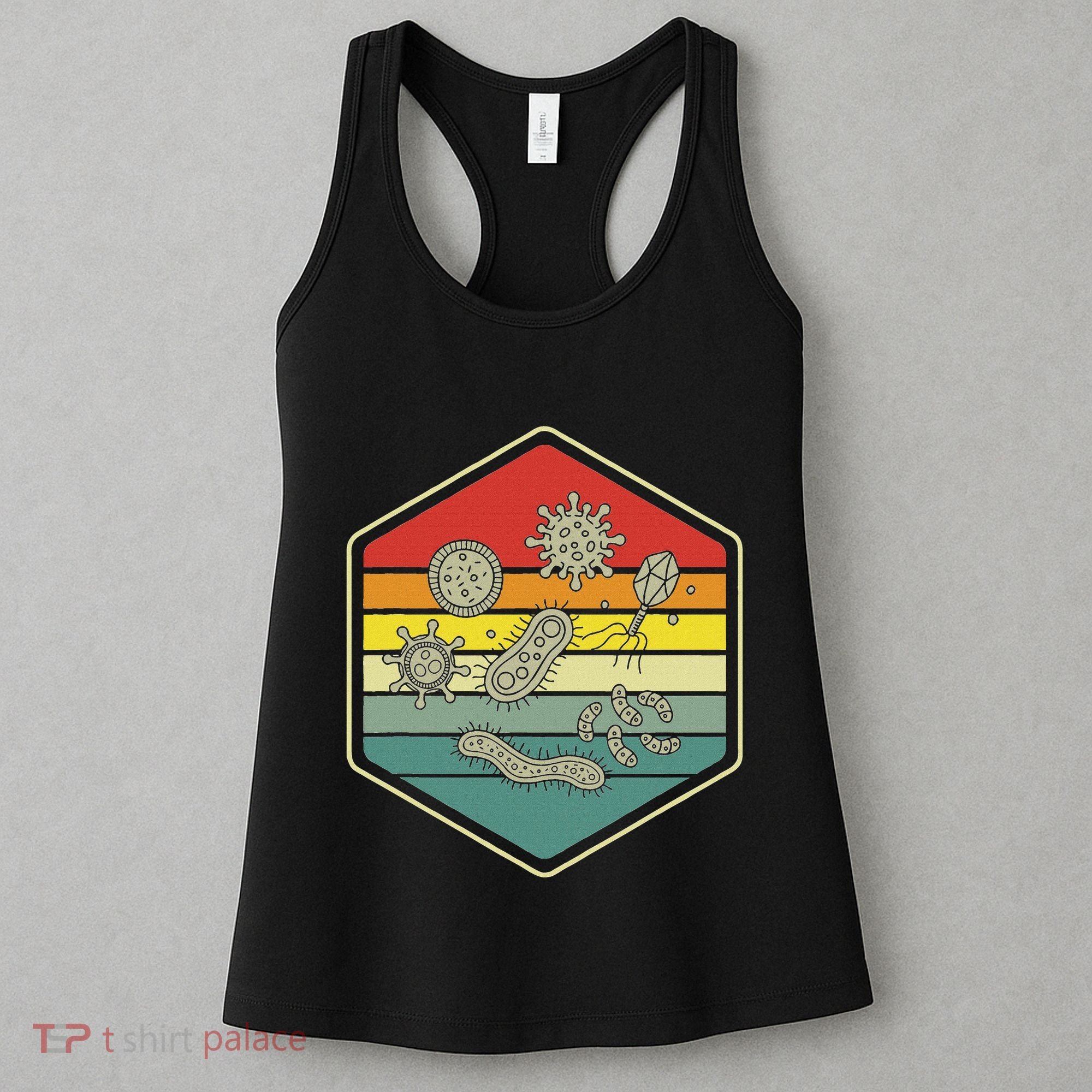 Retro Science Nerd Gift Microbiology Bacteria Biology Women's Tank Top