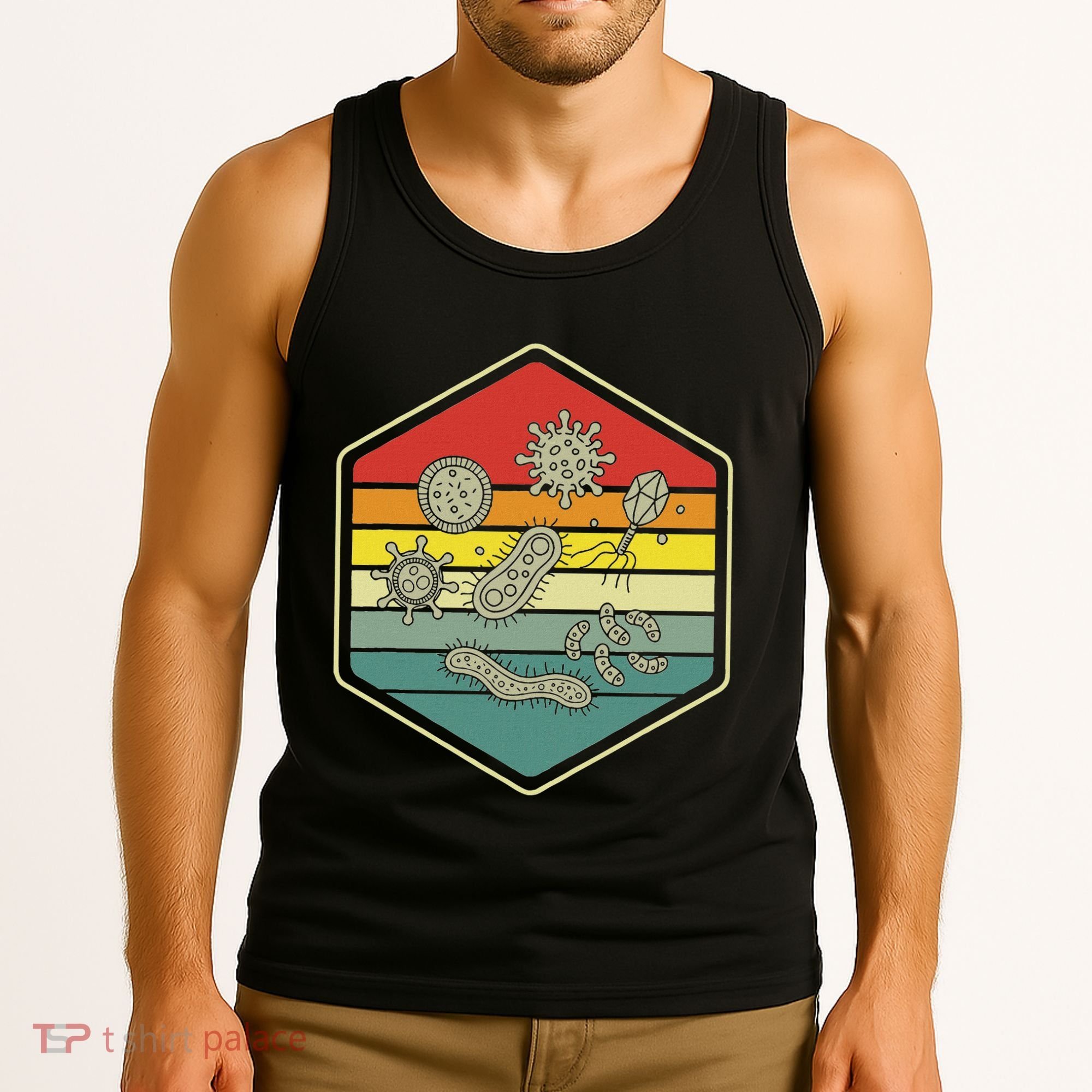 Retro Science Nerd Gift Microbiology Bacteria Biology Tank Top