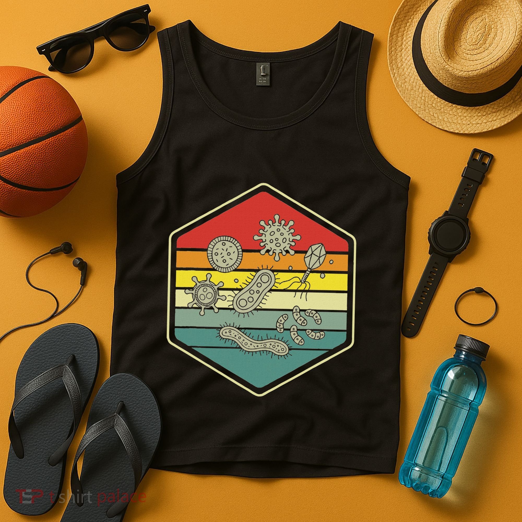 Retro Science Nerd Gift Microbiology Bacteria Biology Tank Top