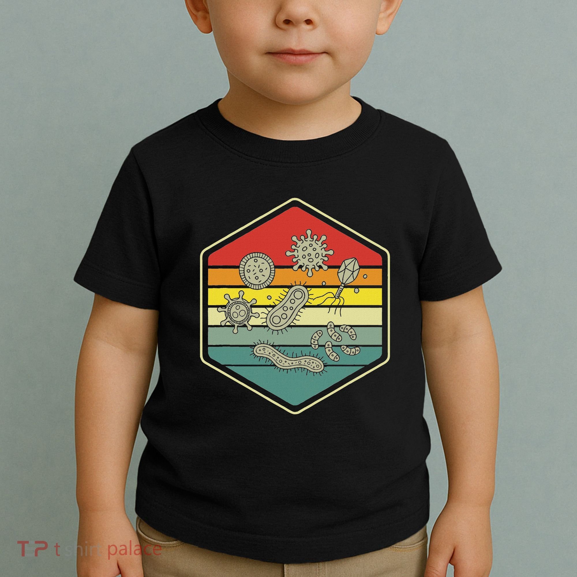 Retro Science Nerd Gift Microbiology Bacteria Biology Toddler T-Shirt