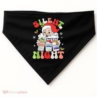 Retro Silent Night Icu Nurse Christmas Intensive Care Unit USA-Made Doggie Bandana thumb 0