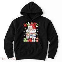 Retro Silent Night Icu Nurse Christmas Intensive Care Unit Hoodie thumb 0