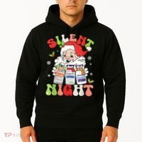 Retro Silent Night Icu Nurse Christmas Intensive Care Unit Hoodie thumb 2