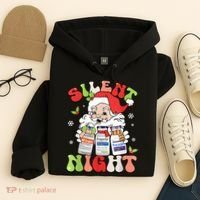 Retro Silent Night Icu Nurse Christmas Intensive Care Unit Hoodie thumb 4
