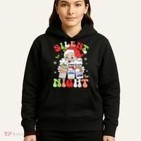Retro Silent Night Icu Nurse Christmas Intensive Care Unit Hoodie thumb 5