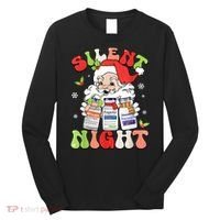 Retro Silent Night Icu Nurse Christmas Intensive Care Unit Long Sleeve Shirt thumb 0