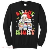 Retro Silent Night Icu Nurse Christmas Intensive Care Unit Sweatshirt thumb 0