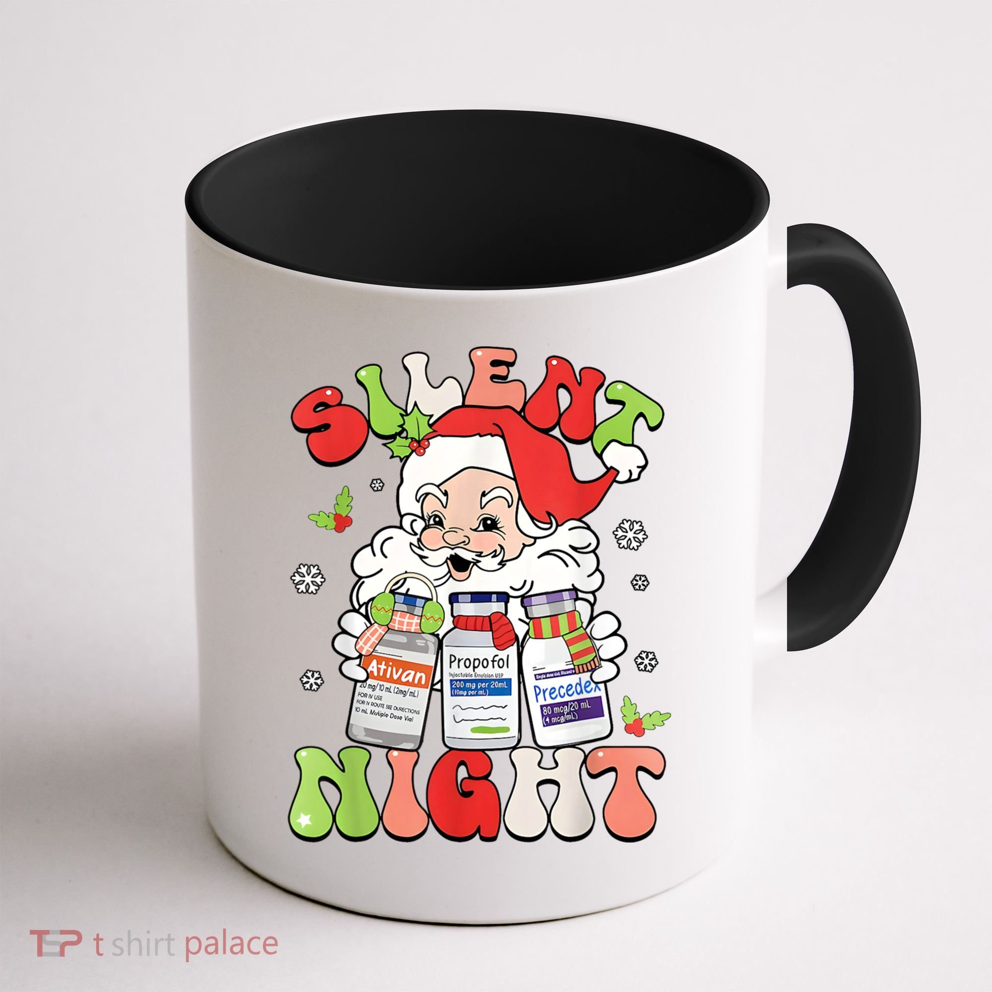 Retro Silent Night Icu Nurse Christmas Intensive Care Unit Coffee Mug