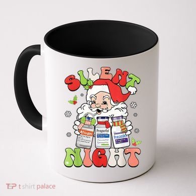 Retro Silent Night Icu Nurse Christmas Intensive Care Unit Coffee Mug