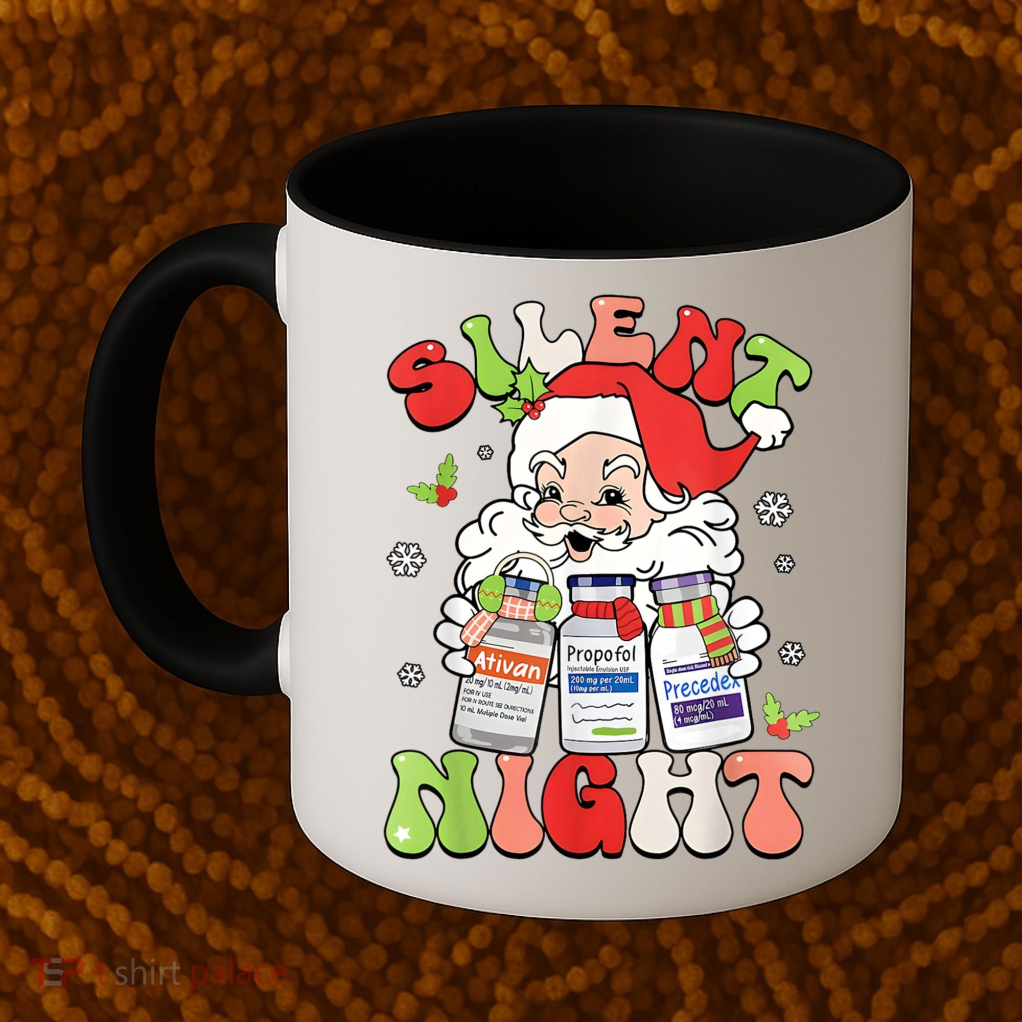 Retro Silent Night Icu Nurse Christmas Intensive Care Unit Coffee Mug