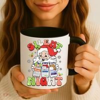 Retro Silent Night Icu Nurse Christmas Intensive Care Unit Coffee Mug thumb 3