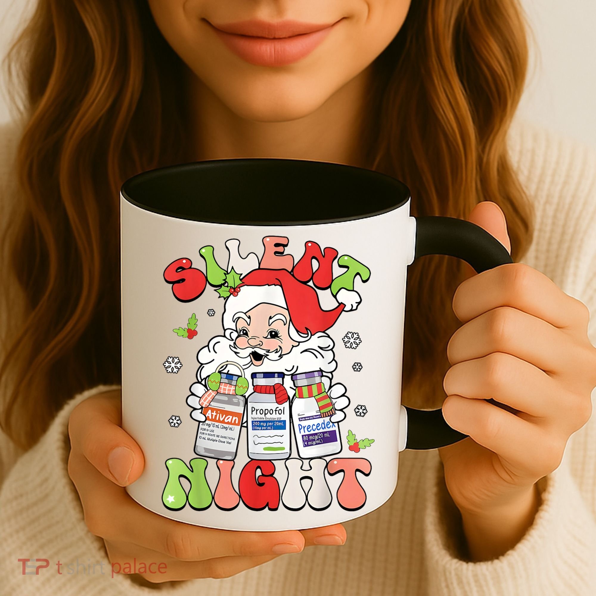 Retro Silent Night Icu Nurse Christmas Intensive Care Unit Coffee Mug
