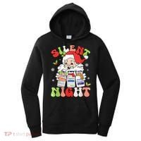 Retro Silent Night Icu Nurse Christmas Intensive Care Unit Women's Hoodie thumb 0