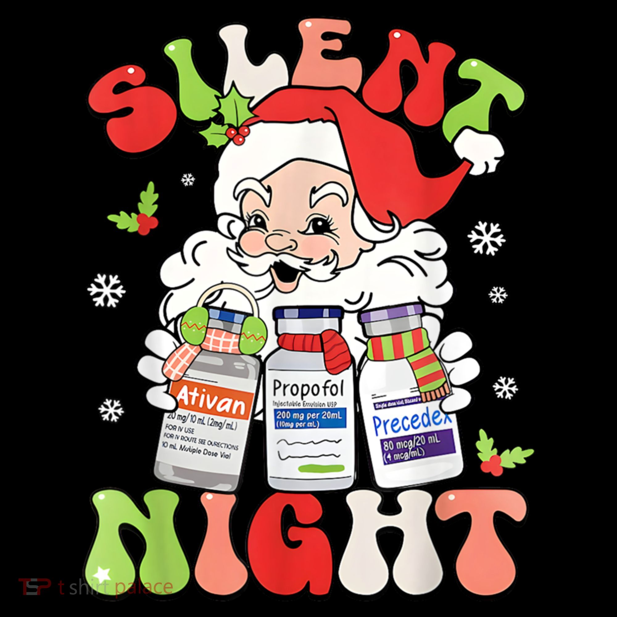 Retro Silent Night Icu Nurse Christmas Intensive Care Unit Women's Hoodie