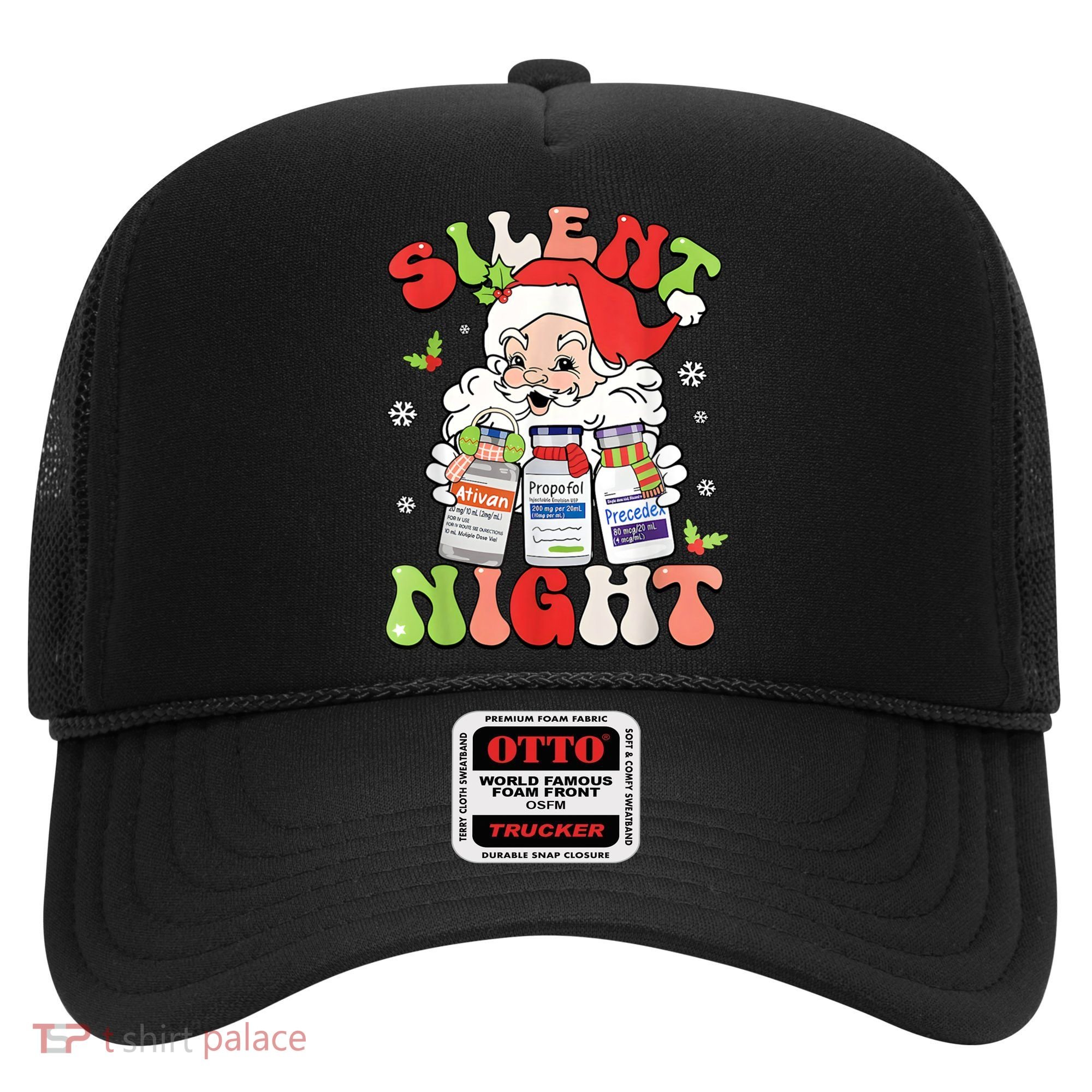 Retro Silent Night Icu Nurse Christmas Intensive Care Unit Hat
