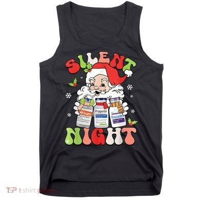 Retro Silent Night Icu Nurse Christmas Intensive Care Unit Tank Top