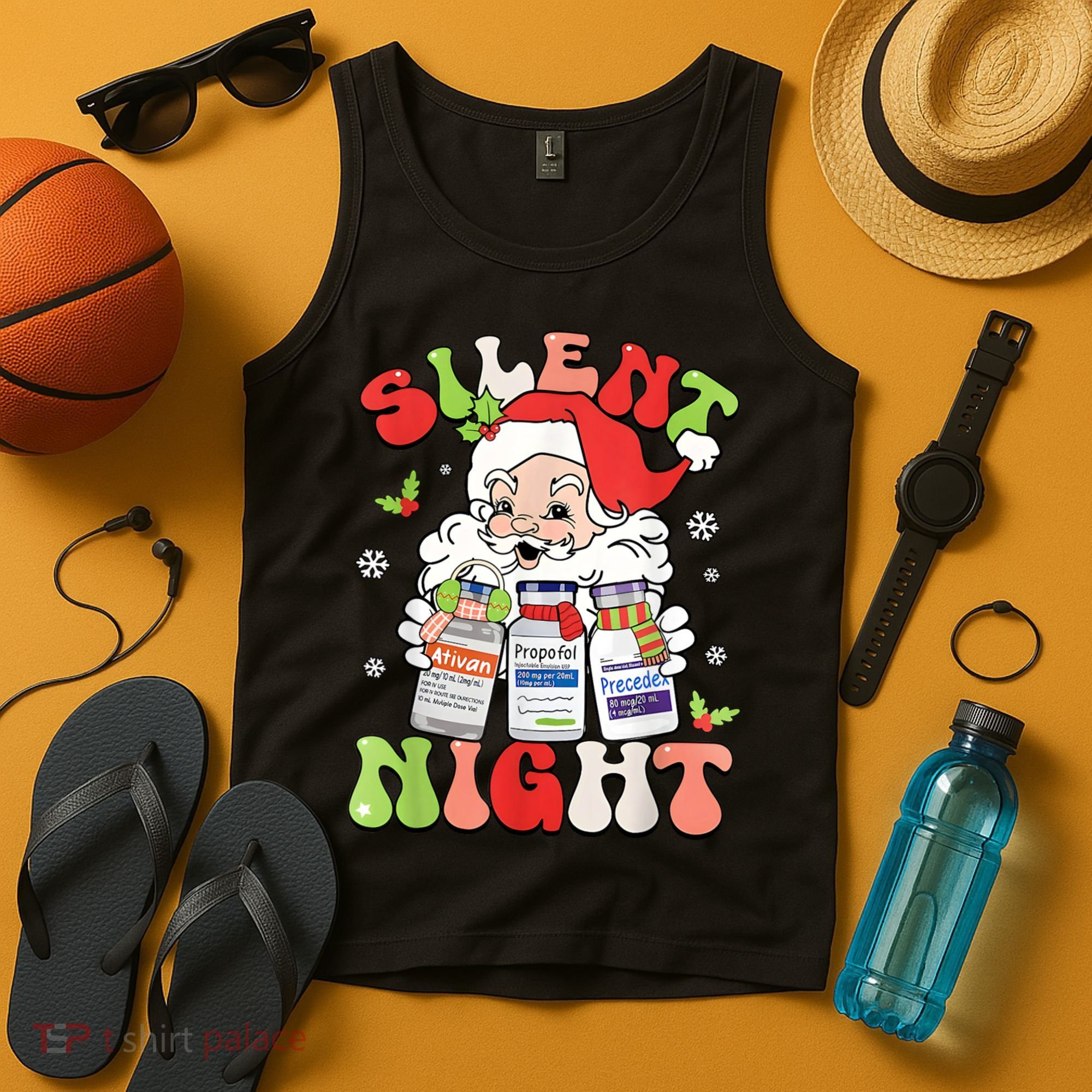 Retro Silent Night Icu Nurse Christmas Intensive Care Unit Tank Top