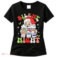 Retro Silent Night Icu Nurse Christmas Intensive Care Unit Women's T-Shirt thumb 0